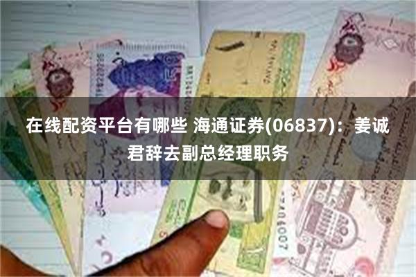 在线配资平台有哪些 海通证券(06837)：姜诚君辞去副总经理职务