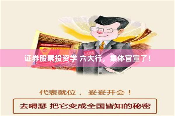 证券股票投资学 六大行，集体官宣了！