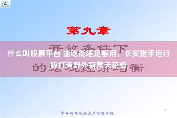 什么叫股票平台 能吃能睡足够用，长安猎手远行版打造野外宿营天花板