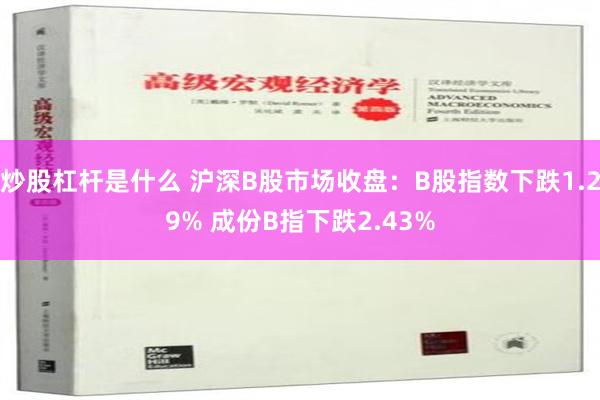 炒股杠杆是什么 沪深B股市场收盘：B股指数下跌1.29% 成份B指下跌2.43%