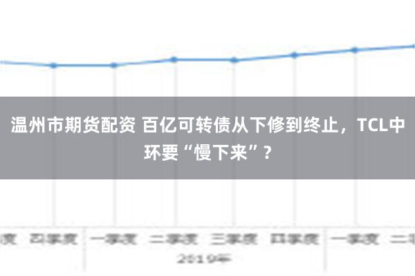 温州市期货配资 百亿可转债从下修到终止，TCL中环要“慢下来”？